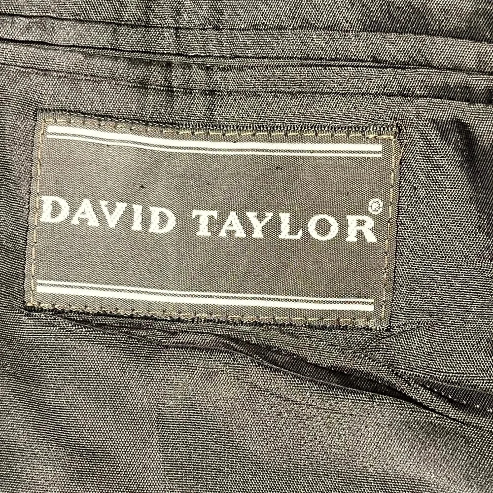 David Taylor Blazer Jacket Mens 46 Gray Lined Notch Lapel Single Breasted Formal